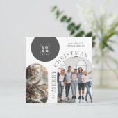 Zakelijke moderne boog foto kerst feestdagenkaart (Staand voorkant)