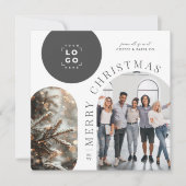 Zakelijke moderne boog foto kerst feestdagenkaart (Voorkant)