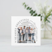 Zakelijke moderne boog foto kerst feestdagenkaart (Staand voorkant)