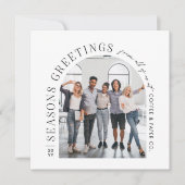 Zakelijke moderne boog foto kerst feestdagenkaart (Voorkant)