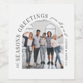 Zakelijke moderne boog foto kerst wijn etiket (Enkel label)