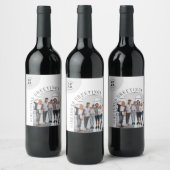 Zakelijke moderne boog foto kerstvakantie wijn etiket (Flessen)