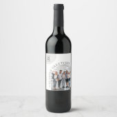 Zakelijke moderne boog foto kerstvakantie wijn etiket (Voorkant)