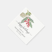 Zakelijke moderne script Holly Berry Servet (Hoek)
