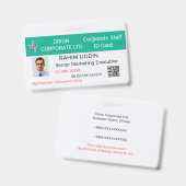 Zakelijke naam badge|Werknemers ID|Pro|Personeel|W Badge (Voor- en achterkant)
