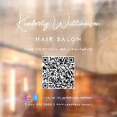 Zakelijke naam Chic handtekening QR-code Raamsticker (Vel 2)