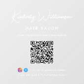 Zakelijke naam Chic handtekening QR-code Raamsticker (Vel)
