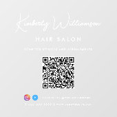 Zakelijke naam Chic handtekening script QR-code Raamsticker (Vel)