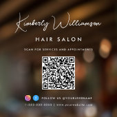 Zakelijke naam Chic Signature Script QR-code Raamsticker