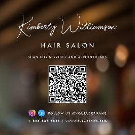 Zakelijke naam Chic Signature Script QR-code Raamsticker