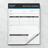 Zakelijke naam Eenvoudige vergadering agenda notit Notitieblok