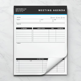 Zakelijke naam Eenvoudige vergadering agenda notit Notitieblok