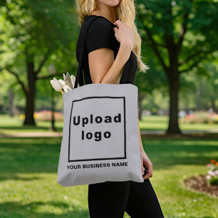 Zakelijke naam en logo   Grijze boodschappentas Tote Bag