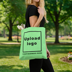 Zakelijke naam en logo Lichtgroene boodschappent Tote Bag