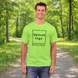 Zakelijke naam en logo limoengroene heren T-shir T-shirt