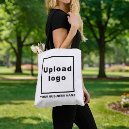 Zakelijke naam en logo op witte boodschappentas tote bag