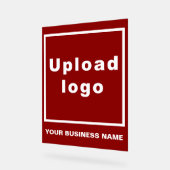 Zakelijke naam en logo | Rood acryl bord (Hoek)