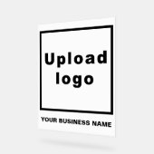 Zakelijke naam en logo | Wit acrylaat bord (Hoek)
