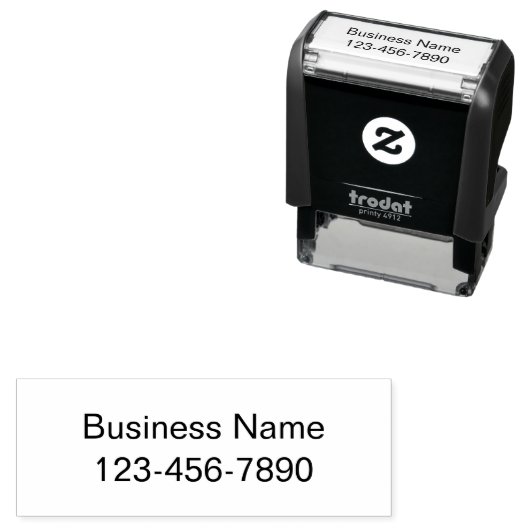 Zakelijke naam en telefoonnummer Basissjabloon Zelfinktende Stempel (In situ)