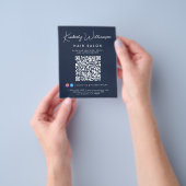 Zakelijke naam handtekening script QR-code blauw Flyer (Hand)