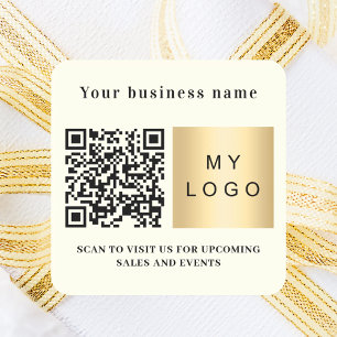 Zakelijke naam ivoor logo qr code vierkante sticker