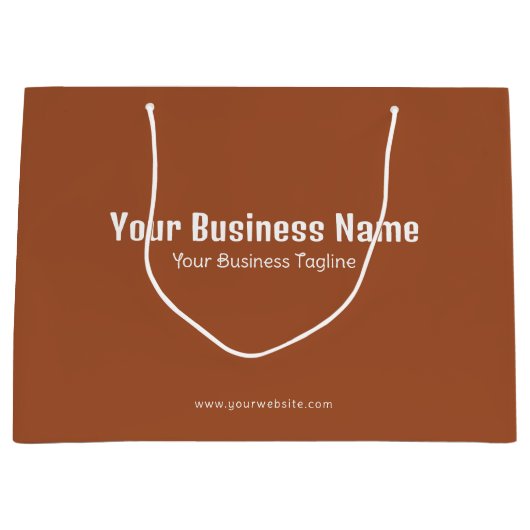 Zakelijke Naam Modern Minimaal Sienna Bruin Sjablo Groot Cadeauzakje (Voorkant)
