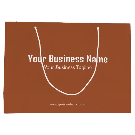 Zakelijke Naam Modern Minimaal Sienna Bruin Sjablo Groot Cadeauzakje (Achterkant)