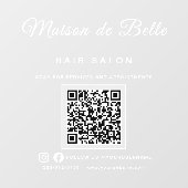 Zakelijke naam Moderne Chic Handtekening Script QR Raamsticker (Vel)