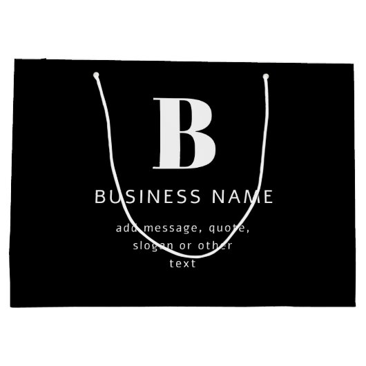 Zakelijke naam, monogram en extra tekst maken groot cadeauzakje (Achterkant)