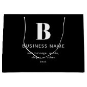 Zakelijke naam, monogram & extra tekst maken groot cadeauzakje (Voorkant)