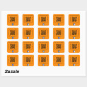 Zakelijke naam oranje QR-code Facebook Vierkante Sticker (Vel)