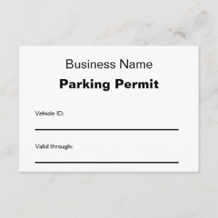 Zakelijke Naam Parkeervergunningkaart Notitiekaartje