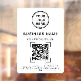 Zakelijke naam QR-code logo wit Raamsticker