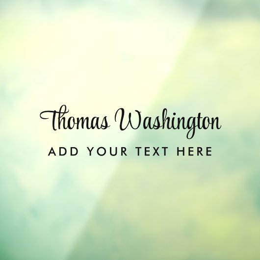 Zakelijke naam stijlvol script monogram raamsticker (Vel 3)