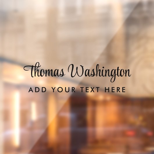 Zakelijke naam stijlvol script monogram raamsticker (Vel 2)