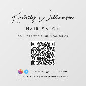 Zakelijke naam stijlvolle handtekening script QR-c Raamsticker (Vel)