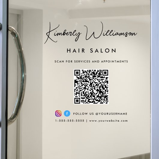 Zakelijke naam stijlvolle handtekening script QR-c Raamsticker