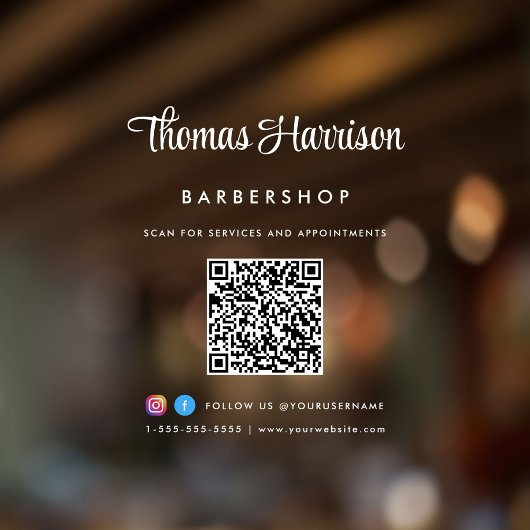 Zakelijke naam stijlvolle handtekening script QR-c Raamsticker