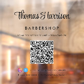 Zakelijke naam stijlvolle handtekening script QR-c Raamsticker (Vel 2)