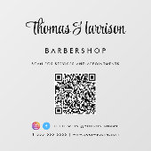 Zakelijke naam stijlvolle handtekening script QR-c Raamsticker (Vel)