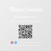 Zakelijke naam stijlvolle handtekening script QR-c Raamsticker (Vel)