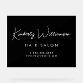 Zakelijke naam stijlvolle handtekening zwart acryl bord (Voorkant)