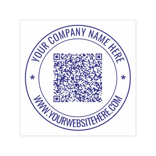 Zakelijke naam Website QR Code Ronde Stempel Voorb (Design)