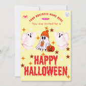 Zakelijke naamlogo en leuke spook aangepaste Hallo Kaart (Voorkant)