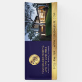 Zakelijke Navy & Gold Logo Advertentie Zakelijke f Spandoek (Verticaal)