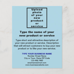 Zakelijke Nieuwe Product of Dienst Lichtblauwe Fly Flyer
