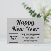Zakelijke Nieuwjaar Kleine Grijze Platte Kaart (Staand voorkant)