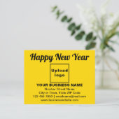 Zakelijke nieuwjaarsgroet op geel Briefkaart (Staand voorkant)