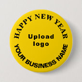 Zakelijke nieuwjaarsgroet op gele ronde Button (Voorkant)