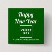 Zakelijke nieuwjaarsgroet op Green Square Button (Voorkant)